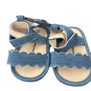 Lucky Brand Denim Blue Scalloped Baby Sandals